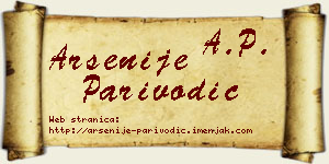 Arsenije Parivodić vizit kartica